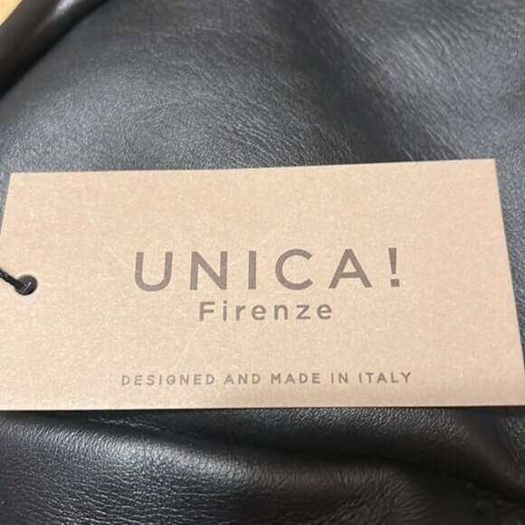 Unica Black Leather Backpack Purse With Gold Zipper Pockets & Adjustable Straps main image 4